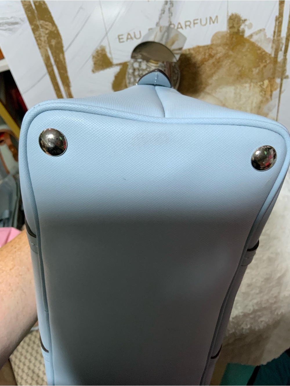 Coach Light Blue Leather Satchel with Removable Strap - Picture 5 of 9